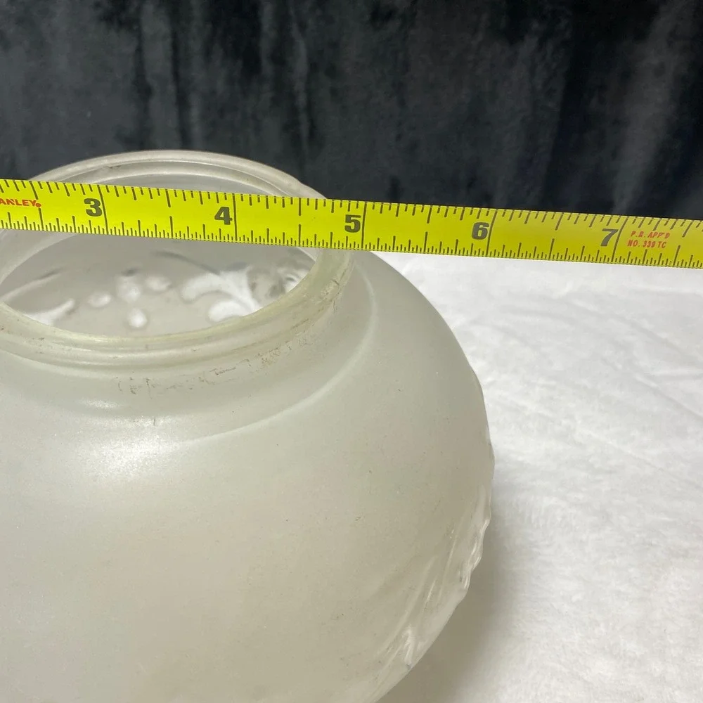 Frosted‎ Glass Lamp Shade Floral Etched Globe Fixture Replacement Part